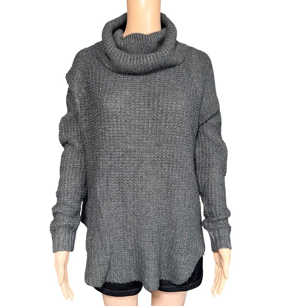 A New Day Womens Knit Tunic Sweater Pullover Cowl Neck Long Sleeve Gray Medium